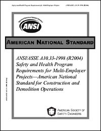 ANSI/ASSE A10.33-1998 (R2004) Safety and Health Program Requirements for Multi-Employer Projects