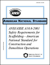 ANSI/ASSE A10.8-2001 Safety Requirements for Scaffolding