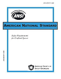ANSI/ASSE Z117.1-2009 Safety Requirements for Confined Spaces