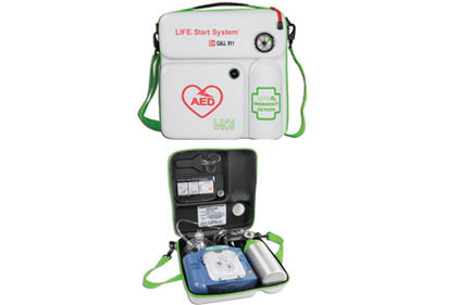 AED & emergency oxygen in wall case