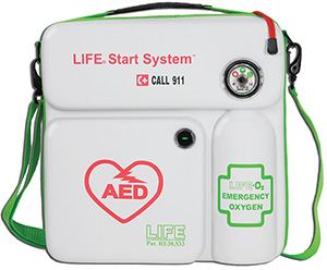 AED emergency oxygen unit