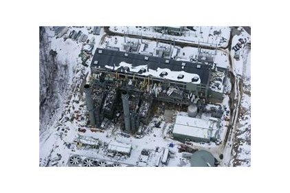 Aerial view of Kleen Energy plant after the explosion.
