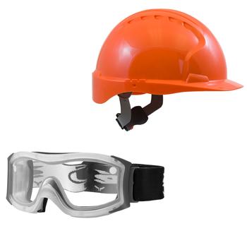 JSP EvolutionTM 6100 Hard Hat and BollÃ© Safety Fog Resistant Duo Goggle from PIP