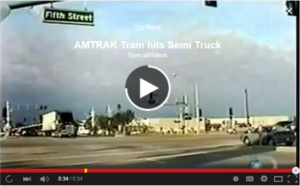 Amtrak train hits truck
