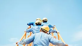 Construction workers sky
