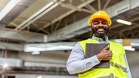 Construction worker confident