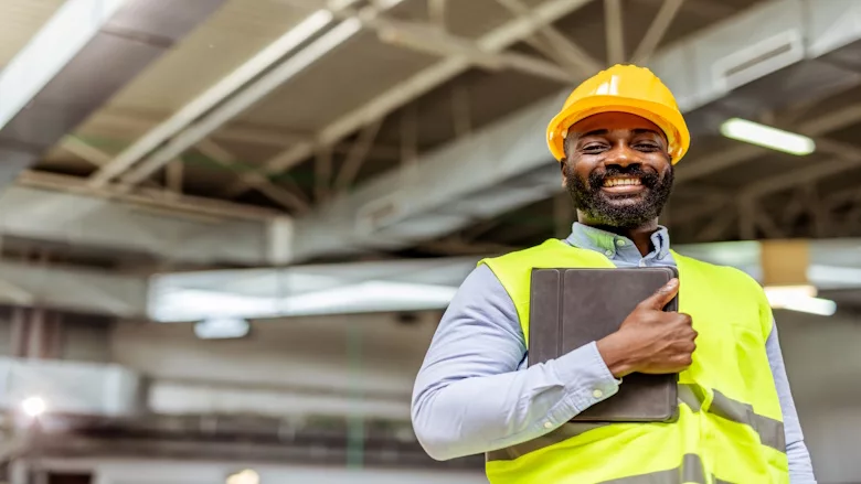 Construction worker confident