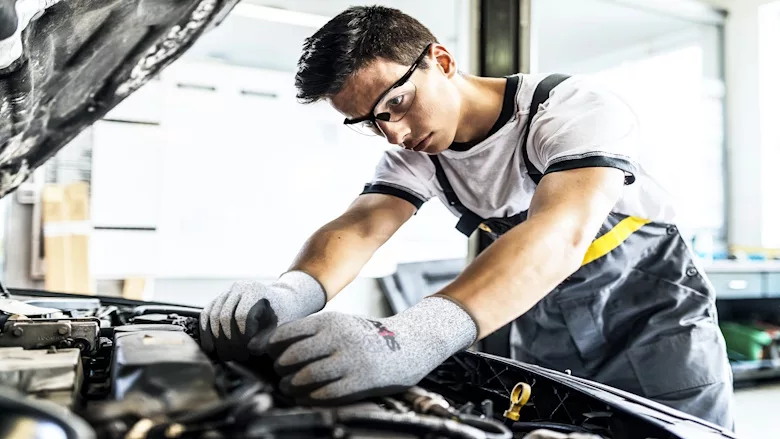 Gloves in use