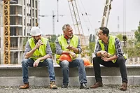 Construction workers on break