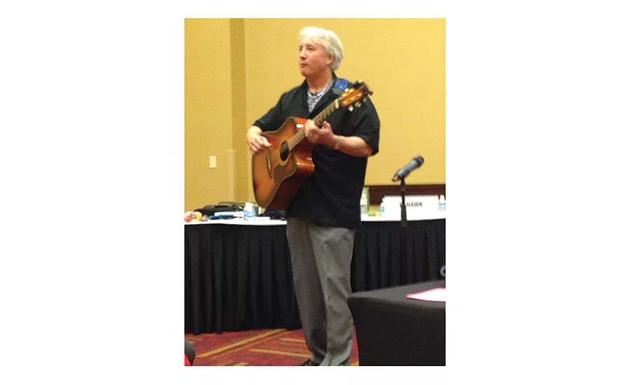 Richard Hawk entertains attendees.