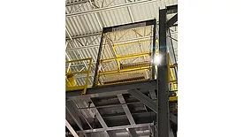 Mezzanine safety gate with netting