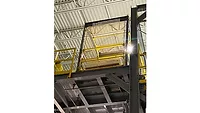 Mezzanine safety gate with netting