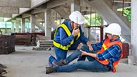 worker with knee injury