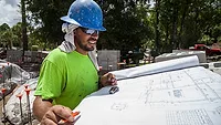 man working in heat