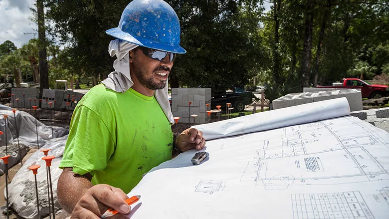 man working in heat