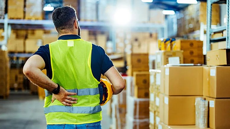 employee with sore back