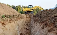 digging a trench digging a trench