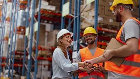 safety professionals meeting with worker