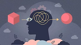 This image illustrates the concept of cognitive bias, specifically how internal perception and thought processes can distort incoming information. 