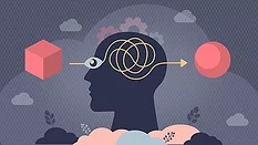 This image illustrates the concept of cognitive bias, specifically how internal perception and thought processes can distort incoming information. 