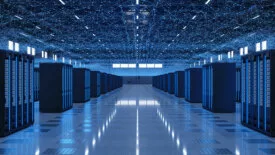 a modern data center facility designed for high-performance computing, cloud storage, and artificial intelligence applications. 