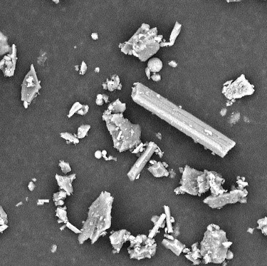 magnified silica dust particles