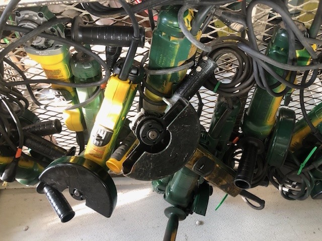 angle grinder with Type 1 cutting disc and  guard