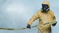 worker in hazmat suit