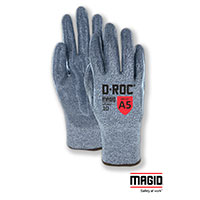 Magid® D-ROC® Hyperon® 13-gauge RepTek Grip® Silicone Palm Coated Work Glove – Cut Level A5