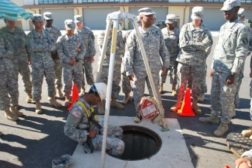 U.S. soldiers get confined space safety training in S. Korea.