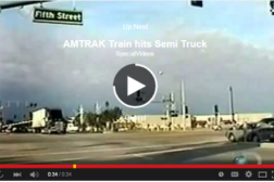 Amtrak train hits truck